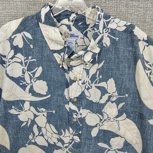 Vtg 90s Reyn Spooner Sz 3XL Hawaiian Popover Kloth Blue White Ginger Floral‎